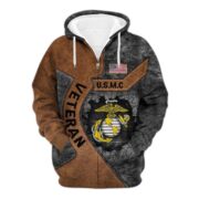 Premium USMC Veterans Zip Hoodie VPVC603903, Gifts For Marine Veteran - Image 2