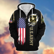 Premium US Army Veterans Zip Hoodie VPVC604001, Gifts For Army Veteran - Image 2