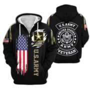 Premium US Army Veterans Zip Hoodie VPVC604001, Gifts For Army Veteran