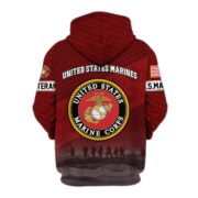 Premium USMC Veteran Zip Hoodie VPVC605403, Gifts For Marine Veteran - Image 2