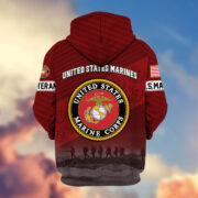 Premium USMC Veteran Zip Hoodie VPVC605403, Gifts For Marine Veteran - Image 2