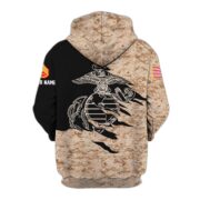 Premium Custom Name, Rank, USMC Veteran Zip Hoodie VPVC605903, Gifts For Marine Veteran - Image 3