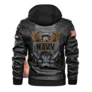 Premium US Navy Leather Jacket VPVC701202, Custom Name, Rank, Gifts For Navy Veteran - Image 3