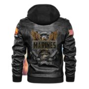 Premium USMC Leather Jacket VPVC701203, Custom Name, Rank, Gifts For Marine Veteran - Image 3