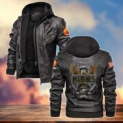 Premium USMC Leather Jacket VPVC701203, Custom Name, Rank, Gifts For Marine Veteran