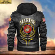 Premium USMC Leather Jacket VPVC701303, Custom Name, Rank, Gifts For Marine Veteran - Image 3