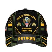 Premium Custom Name, Rank, Years Of Service US Retired Cap BPVC301010 - Image 3