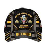 Premium Custom Name, Rank, Years Of Service US Retired Cap BPVC301010 - Image 6