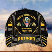 Premium Custom Name, Rank, Years Of Service US Retired Cap BPVC301010 - Image 6