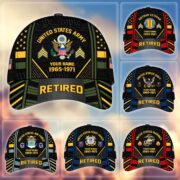 Premium Custom Name, Rank, Years Of Service US Retired Cap BPVC301010