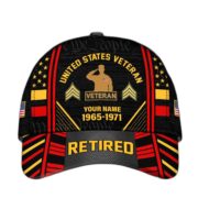 Premium Custom Name, Rank, Years Of Service US Retired Cap BPVC301010 - Image 36