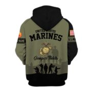 Premium Custom Name, Rank USMC Veteran Zip Hoodie VPVC606011, Gifts For Marine Veteran - Image 3