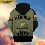 Premium Custom Name, Rank USMC Veteran Zip Hoodie VPVC606011, Gifts For Marine Veteran - Image 3