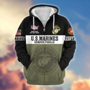 Premium USMC Veteran Zip Hoodie VPVC606103, Gifts For Marine Veteran - Image 2