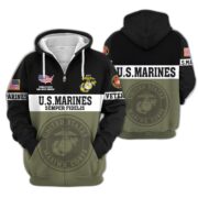 Premium USMC Veteran Zip Hoodie VPVC606103, Gifts For Marine Veteran