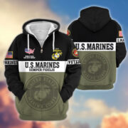 Premium USMC Veteran Zip Hoodie VPVC606103, Gifts For Marine Veteran