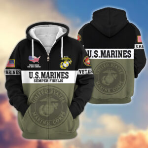 Premium USMC Veteran Zip Hoodie VPVC606103, Gifts For Marine Veteran