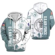 Premium Custom USAF Veteran Zip Hoodie VPVC607004, Gifts For Air Force Veteran