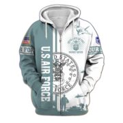 Premium Custom USAF Veteran Zip Hoodie VPVC607004, Gifts For Air Force Veteran - Image 2
