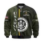Premium Proudly Served US Veterans Bomber Jacket APHN271211, Gifts For US Veterans, Gifts On Father's Day, Veterans Day. - Image 9