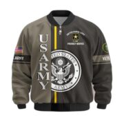 Premium Proudly Served US Veterans Bomber Jacket APHN271211, Gifts For US Veterans, Gifts On Father's Day, Veterans Day. - Image 6
