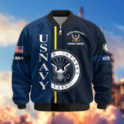 Premium Proudly Served US Veterans Bomber Jacket APHN271211, Gifts For US Veterans, Gifts On Father's Day, Veterans Day. - Image 15