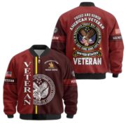 Premium Proudly Served US Veterans Bomber Jacket APHN271211, Gifts For US Veterans, Gifts On Father's Day, Veterans Day. - Image 2