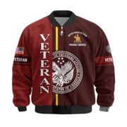 Premium Proudly Served US Veterans Bomber Jacket APHN271211, Gifts For US Veterans, Gifts On Father's Day, Veterans Day. - Image 3