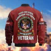 Premium Proudly Served US Veterans Bomber Jacket APHN271211, Gifts For US Veterans, Gifts On Father's Day, Veterans Day. - Image 4