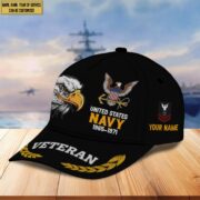 Premium Custom Name, Rank, US Navy Embroidered Cap VPVC301602, Hat for Navy Veteran, Gifts for Father's Day, Veterans Day - Image 3
