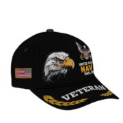 Premium Custom Name, Rank, US Navy Embroidered Cap VPVC301602, Hat for Navy Veteran, Gifts for Father's Day, Veterans Day - Image 2