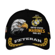 Premium Custom Name, Rank, USMC Embroidered Cap VPVC301603, Hat for Marine Veteran, Gifts for Father's Day, Veterans Day