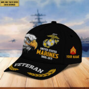 Premium Custom Name, Rank, USMC Embroidered Cap VPVC301603, Hat for Marine Veteran, Gifts for Father's Day, Veterans Day - Image 3