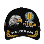 Premium Custom Name, Rank, Vietnam Veteran Embroidered Cap VPVC301606, Hat for Vietnam Veteran, Gifts for Father's Day, Veterans Day