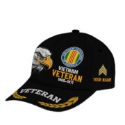 Premium Custom Name, Rank, Vietnam Veteran Embroidered Cap VPVC301606, Hat for Vietnam Veteran, Gifts for Father's Day, Veterans Day - Image 3