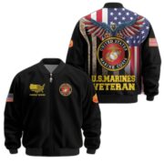 Premium Custom USMC Veteran Bomber Jacket VPVC801703, Jacket For Marine Veteran, For Father's Day, Armed Force Day, Independence Day, Veterans Day.