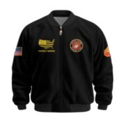 Premium Custom USMC Veteran Bomber Jacket VPVC801703, Jacket For Marine Veteran, For Father's Day, Armed Force Day, Independence Day, Veterans Day. - Image 2