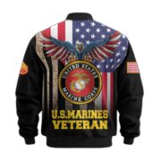 Premium Custom USMC Veteran Bomber Jacket VPVC801703, Jacket For Marine Veteran, For Father's Day, Armed Force Day, Independence Day, Veterans Day. - Image 3