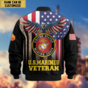 Premium Custom USMC Veteran Bomber Jacket VPVC801703, Jacket For Marine Veteran, For Father's Day, Armed Force Day, Independence Day, Veterans Day. - Image 3