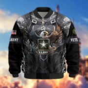 Premium US Veterans Bomber Jacket BPHN140113, Gifts For US Veterans, Gifts On Father's Day, Armed Force Day, Independence Day, Veterans Day. - Image 3