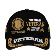 Premium Custom Name, Rank, Year Vietnam Veteran Embroidered Cap VPVC301806, Cap for Vietnam Veteran, Gifts For Dad, Gifts On Father's Day, Independence Day, Veterans Day.