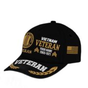 Premium Custom Name, Rank, Year Vietnam Veteran Embroidered Cap VPVC301806, Cap for Vietnam Veteran, Gifts For Dad, Gifts On Father's Day, Independence Day, Veterans Day. - Image 3