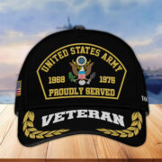 Premium Custom Name, Rank, Year US Army Embroidered Cap VPVC301901, Cap for Army Veteran, Gifts For Dad, Gifts On Father's Day, Independence Day, Veterans Day.