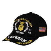 Premium Custom Name, Rank, Year USAF Embroidered Cap VPVC302404, Cap for Air Force Veteran, Gifts For Dad, Gifts On Father's Day, Independence Day, Veterans Day. - Image 3