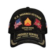 Unique Custom Name, Rank, Year, USMC Cap VPVC007403, Gifts For Marine Veteran, Gifts For Dad, For Husband, Best Gifts On Father's Day, Independence Day, Veterans Day.