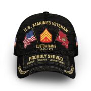 Unique Custom Name, Rank, Year, USMC Cap VPVC007403, Gifts For Marine Veteran, Gifts For Dad, For Husband, Best Gifts On Father's Day, Independence Day, Veterans Day.
