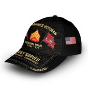 Unique Custom Name, Rank, Year, USMC Cap VPVC007403, Gifts For Marine Veteran, Gifts For Dad, For Husband, Best Gifts On Father's Day, Independence Day, Veterans Day. - Image 3
