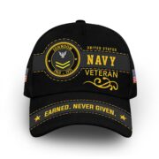 Premium US Navy Cap VPVC008602, Custom Name, Rank, Year, Gifts For Navy Veteran, Best Gifts On Father's Day, Armed Forces Day, Independence Day, Veterans Day.