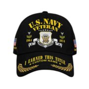 Unique Custom Name, Rank, Year, US Navy Cap VPVC009002, Gifts For Navy Veteran, Gifts For Dad, For Husband, Best Gifts On Father's Day, Independence Day, Veterans Day.