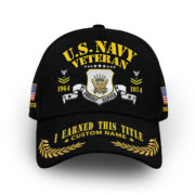 Unique Custom Name, Rank, Year, US Navy Cap VPVC009002, Gifts For Navy Veteran, Gifts For Dad, For Husband, Best Gifts On Father's Day, Independence Day, Veterans Day.